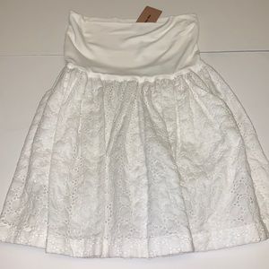 NWT Miu Miu White Eyelet Pleated Skirt sz IT 42